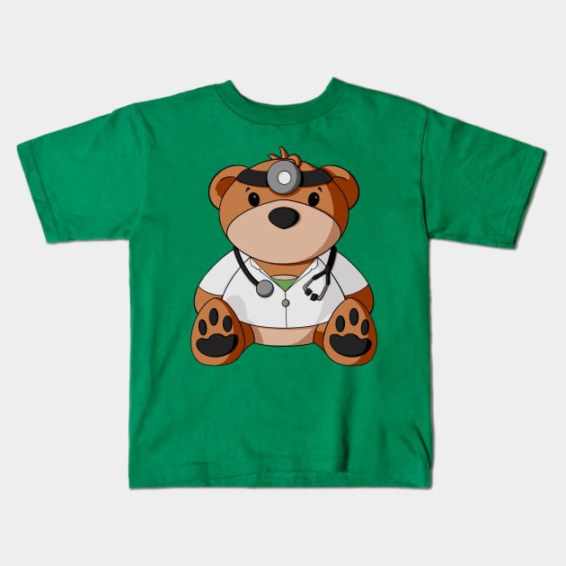 Doctor Teddy Bear Kids T-Shirt by Alisha Ober Designs